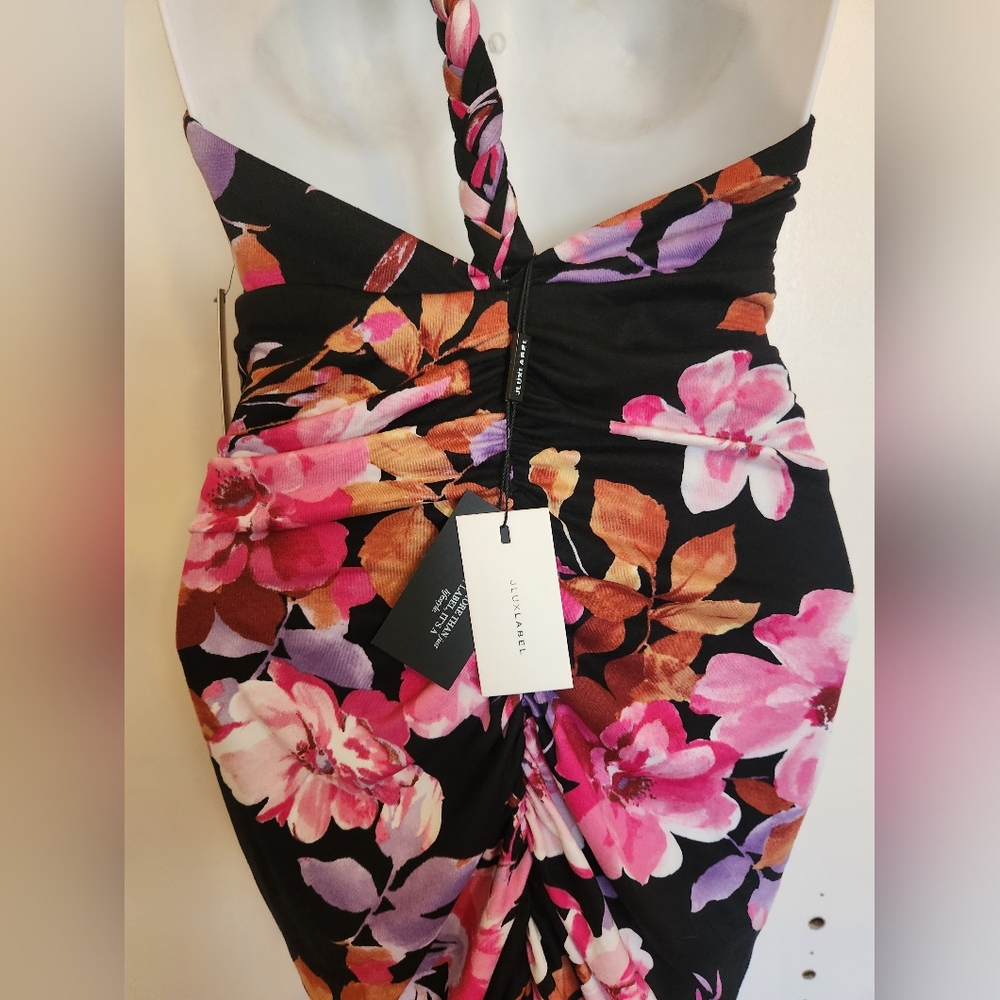 JLUXLABEL Jess Floral Ruched Braided One-Shoulder Midi Dress SzXS  NWT - Picture 14 of 16